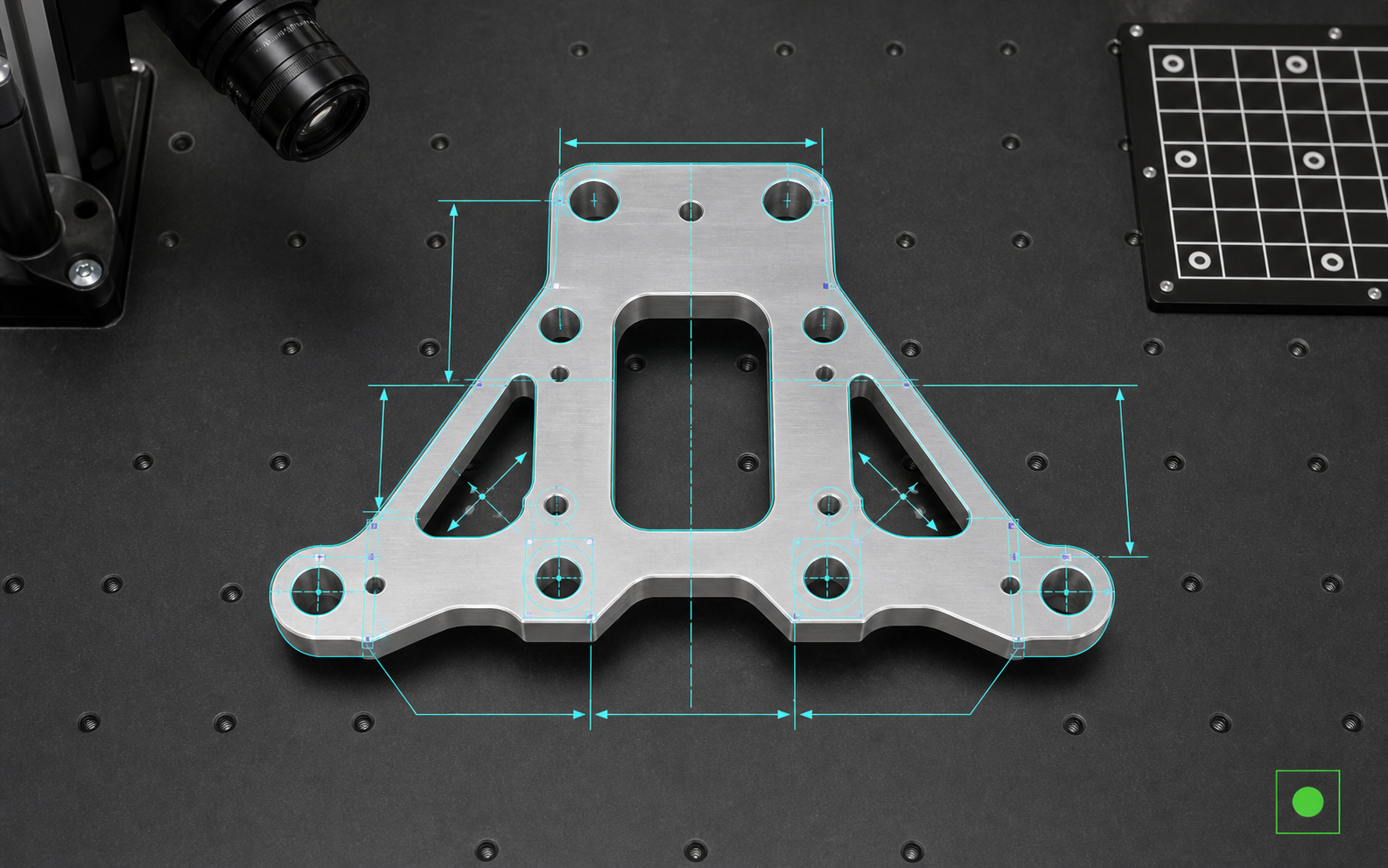 Vision system measuring a machined component